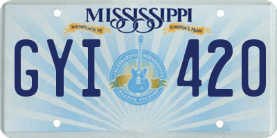 MS license plate GYI420
