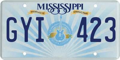 MS license plate GYI423