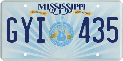 MS license plate GYI435