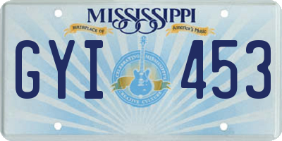 MS license plate GYI453