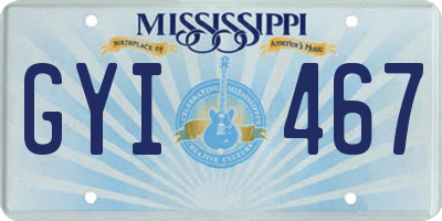 MS license plate GYI467