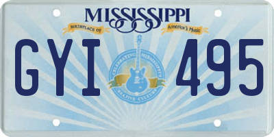 MS license plate GYI495