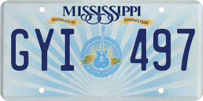 MS license plate GYI497