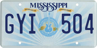 MS license plate GYI504