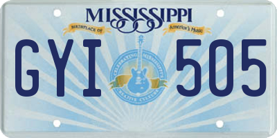 MS license plate GYI505