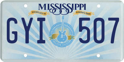 MS license plate GYI507