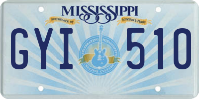 MS license plate GYI510
