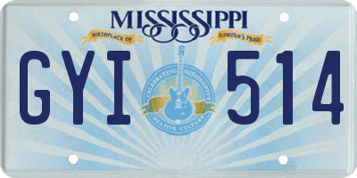MS license plate GYI514