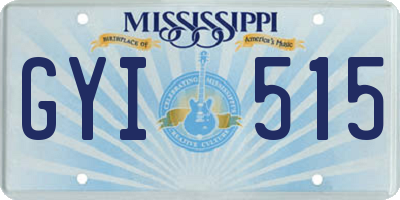 MS license plate GYI515