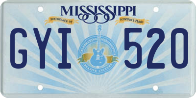 MS license plate GYI520