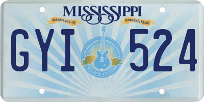 MS license plate GYI524