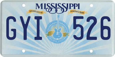 MS license plate GYI526