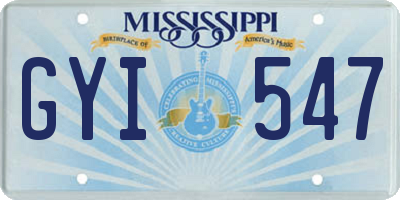 MS license plate GYI547
