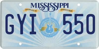 MS license plate GYI550