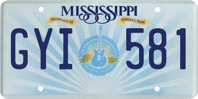 MS license plate GYI581