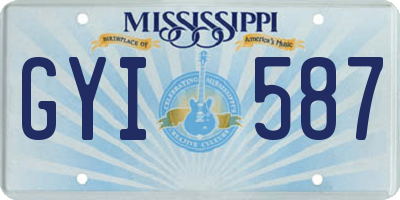 MS license plate GYI587