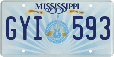 MS license plate GYI593