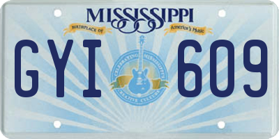 MS license plate GYI609
