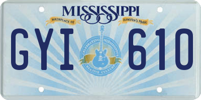 MS license plate GYI610