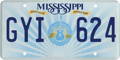 MS license plate GYI624