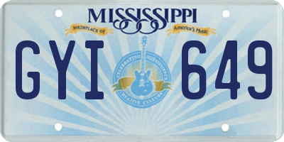 MS license plate GYI649