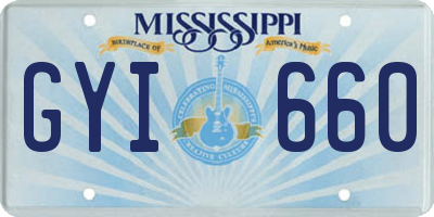 MS license plate GYI660