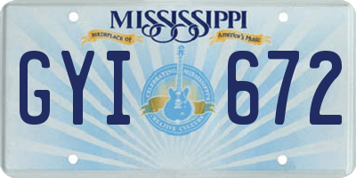 MS license plate GYI672