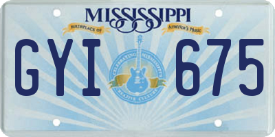 MS license plate GYI675