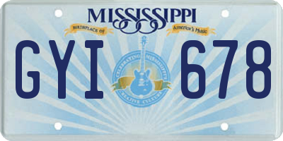 MS license plate GYI678