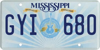 MS license plate GYI680