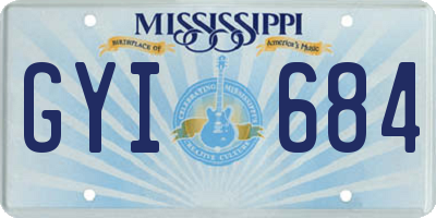 MS license plate GYI684