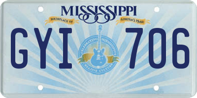 MS license plate GYI706