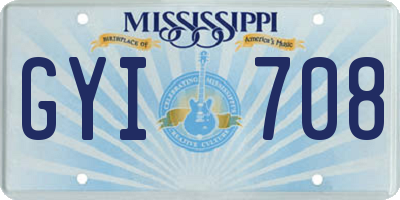 MS license plate GYI708