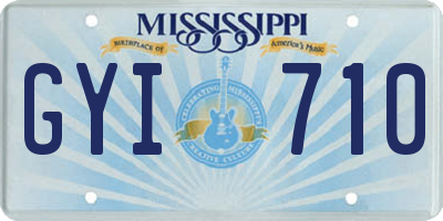 MS license plate GYI710