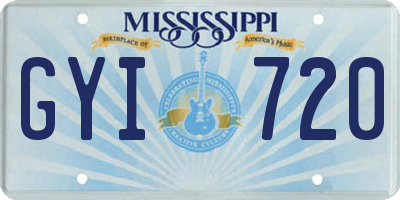 MS license plate GYI720