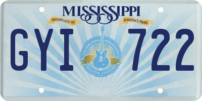 MS license plate GYI722