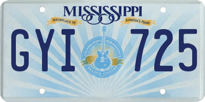 MS license plate GYI725