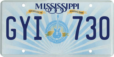 MS license plate GYI730