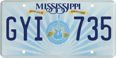 MS license plate GYI735