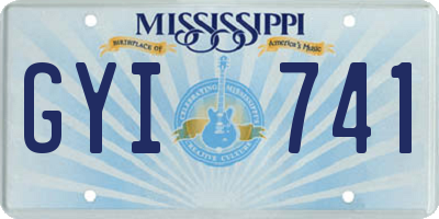 MS license plate GYI741