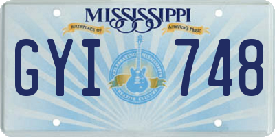 MS license plate GYI748