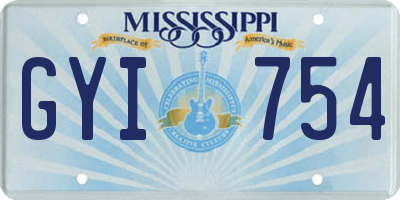 MS license plate GYI754