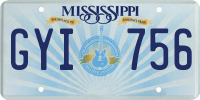 MS license plate GYI756
