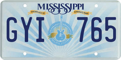 MS license plate GYI765