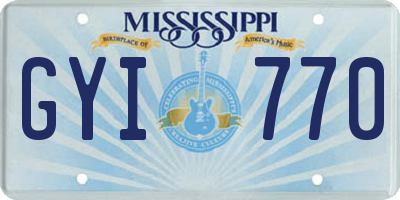 MS license plate GYI770