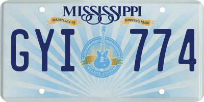 MS license plate GYI774