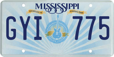MS license plate GYI775