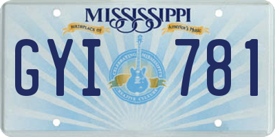 MS license plate GYI781