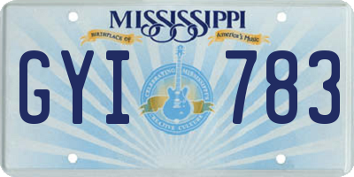 MS license plate GYI783