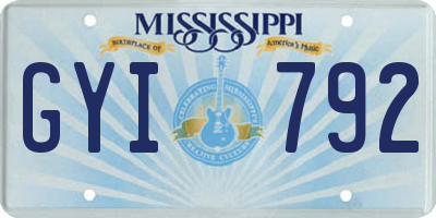 MS license plate GYI792